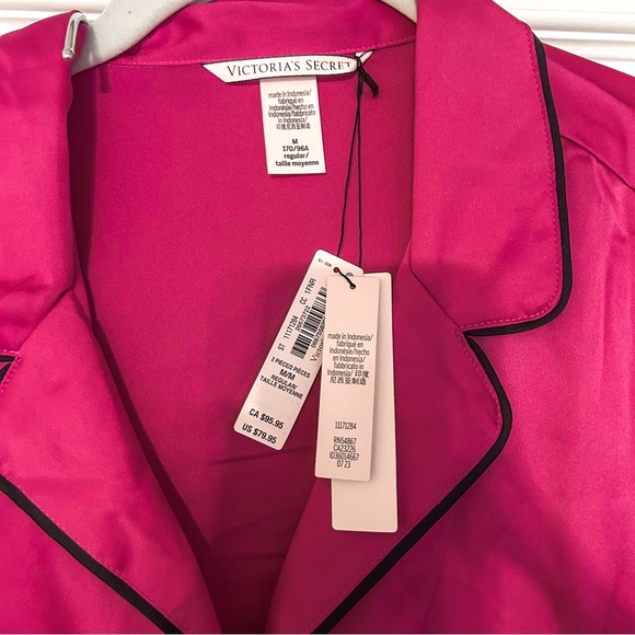 Victoria's Secret Fuchsia Satin Pajama Set - Picture 3 of 8